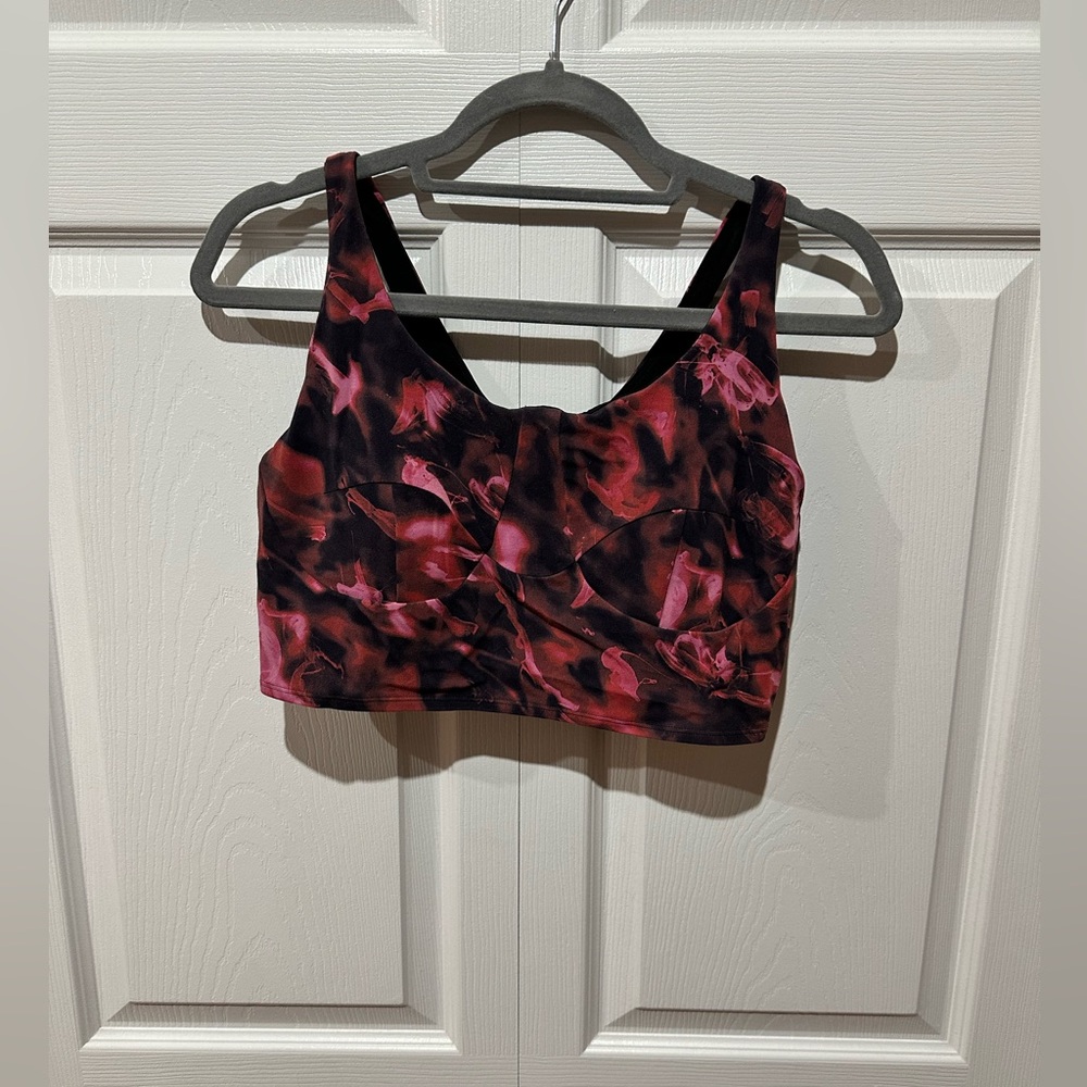 Lululemon Nulu front darting light support B/C cup bra, size 12, intensity pink